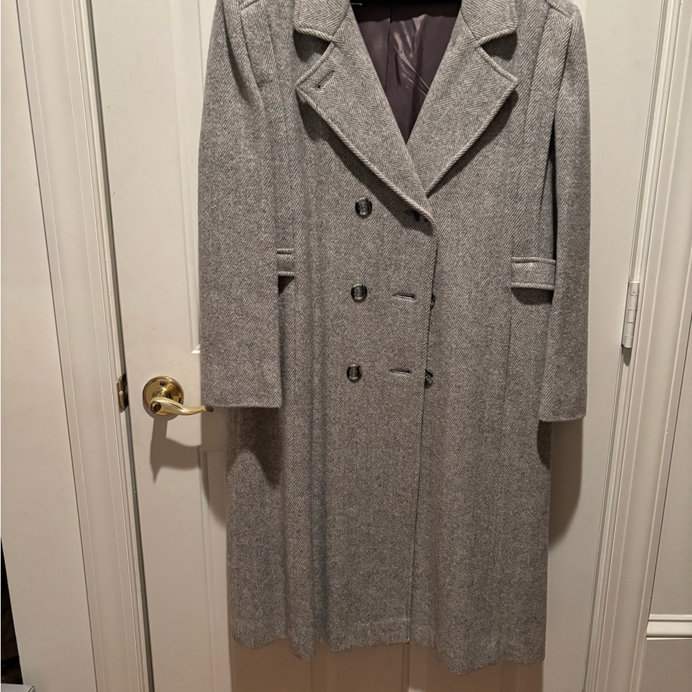 Classic Women's Double-Breasted Gray Coat